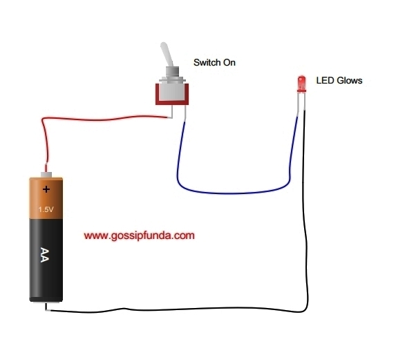 simple led circuit with switch