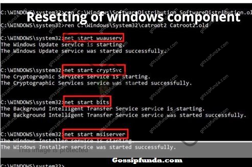 How to fix error 0x800706be in Windows 10:Resetting the Windows components