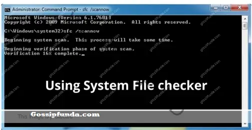 using system file checker
