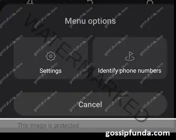 Accessing settings in the dialer app