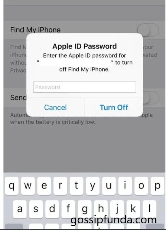 turn off find my iphone on pc