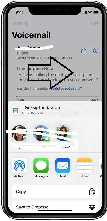 Saving the existing voicemail on iPhone