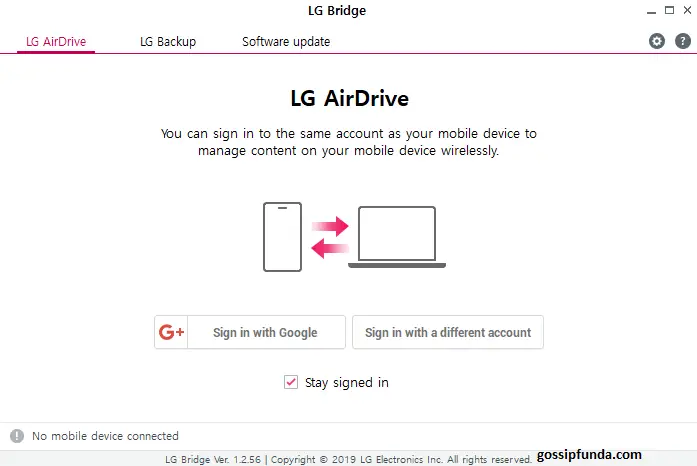 LG Drive stay signed in