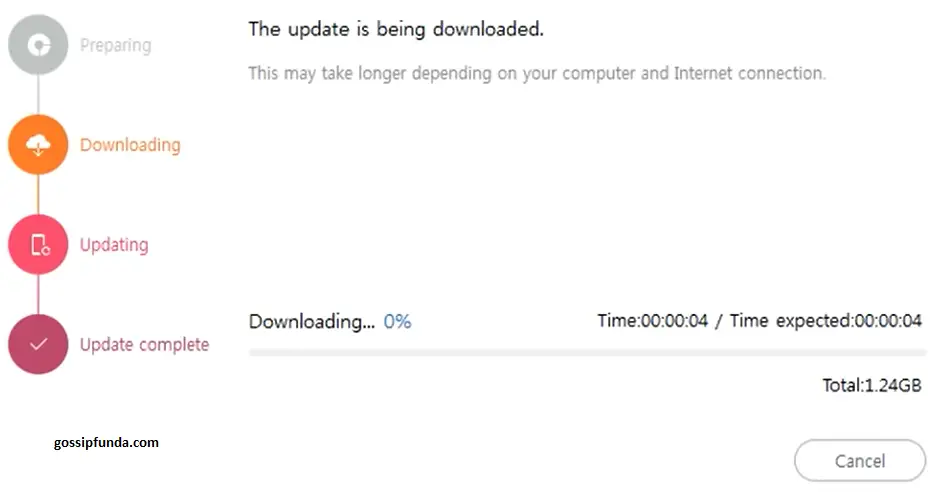 Downloading the update
