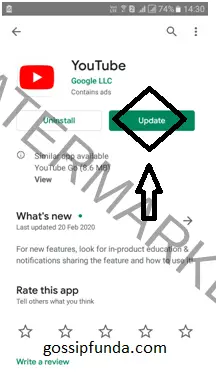 Update the Youtube app