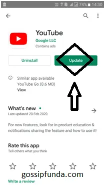 Update the Youtube app