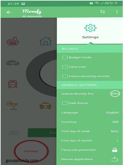 How to use monefy: monefy-setting the currency