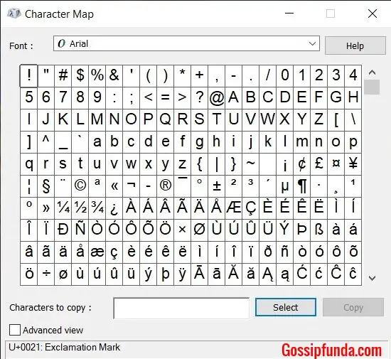 Character Map