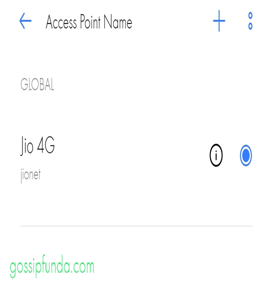 Choose the Access point name