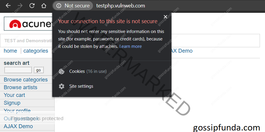 Test Website does not have SSL