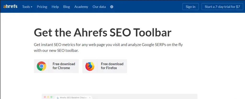 Ahrefs SEO Toolbar