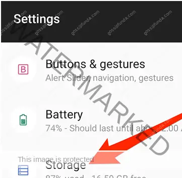 Click on Storage in the Settings app