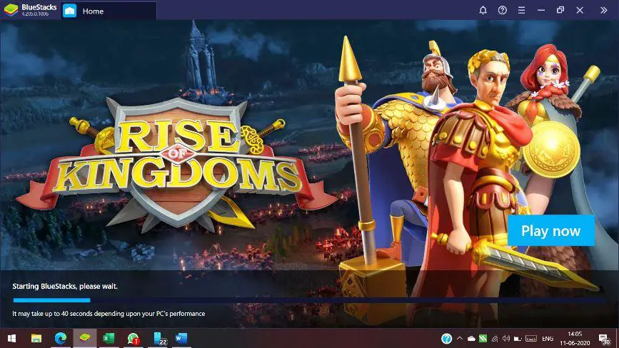  bootup screen of bluestacks