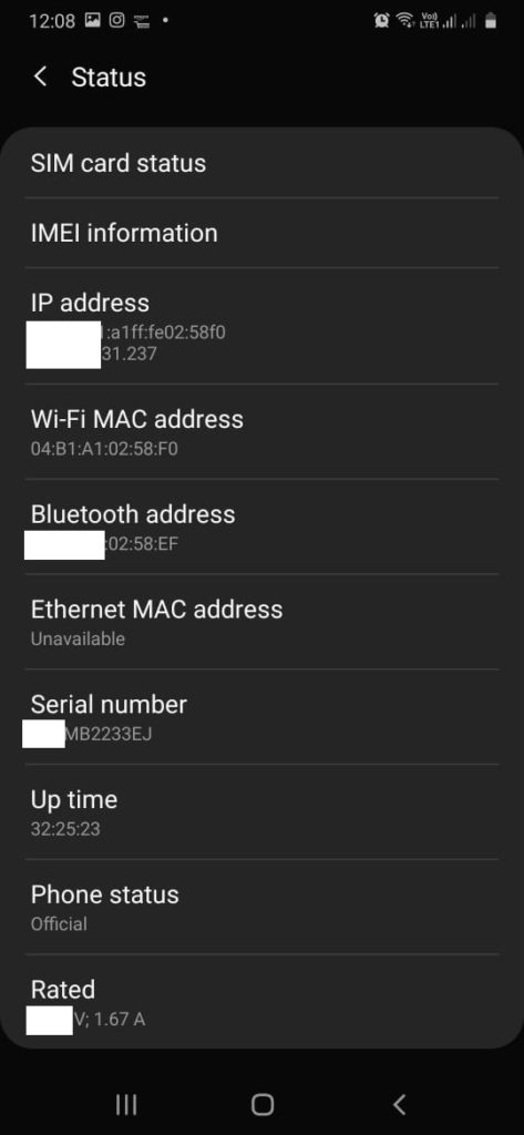 Check MAC address