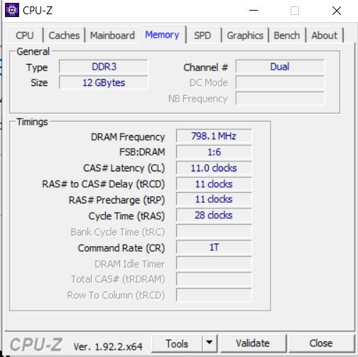 Ram on CPU-z