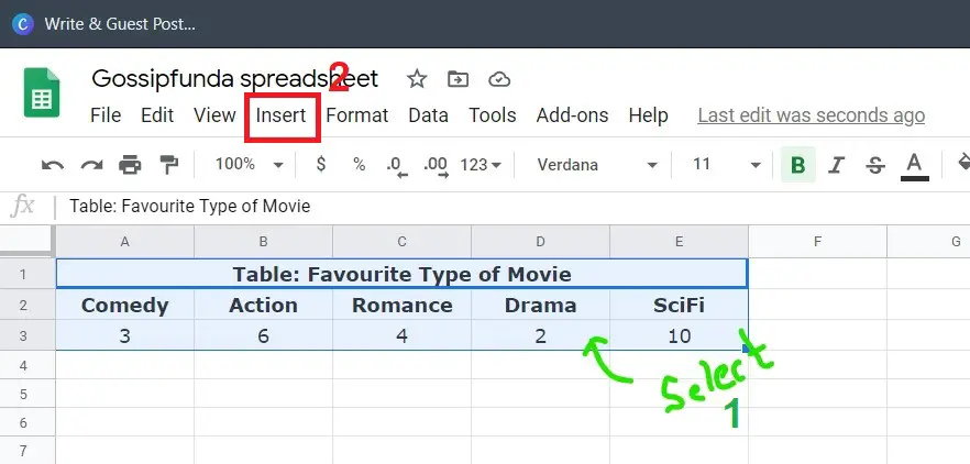 How to make a bar graph on Google sheet