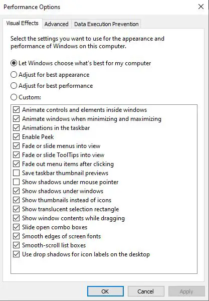 adjust the appearance and performance