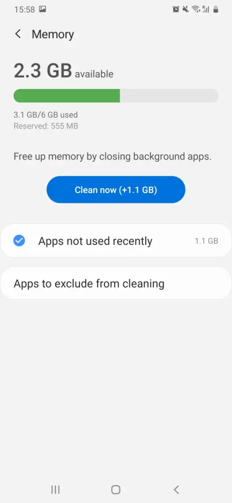 Android Task Manager memory