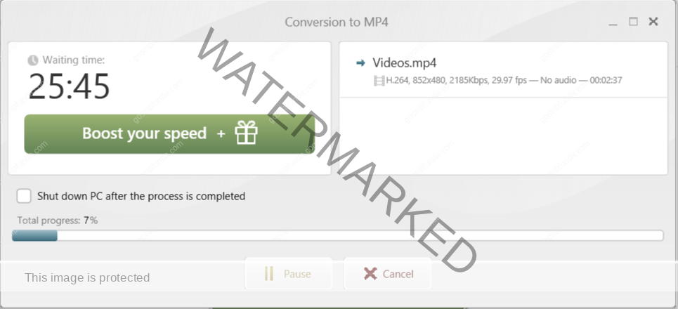 Click on “Convert” to start the conversion into iso to mp4