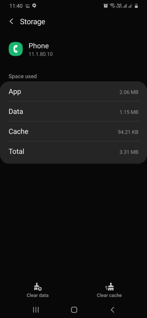 Phone App Data and Cache clearing