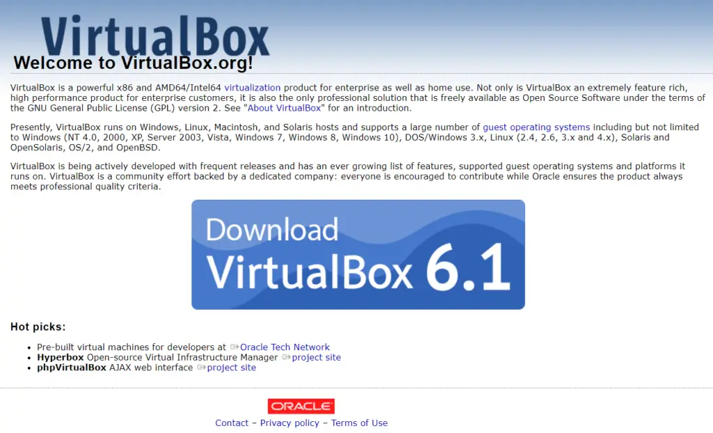 download VirtualBox