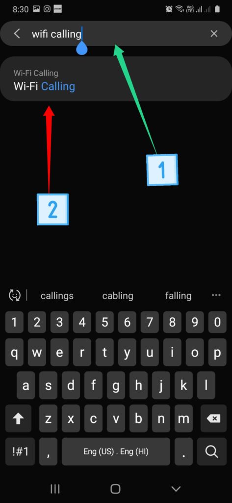 WiFi calling feature