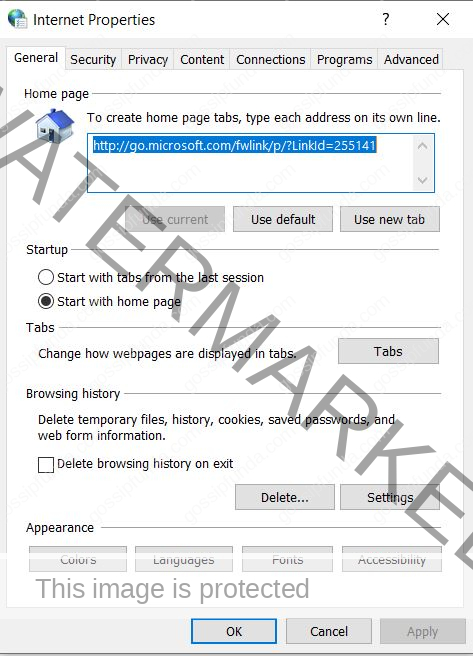 Delete temporary files, history, cookies, save password and web form information