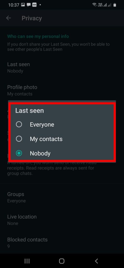 How to hide your last seen on WhatsApp?