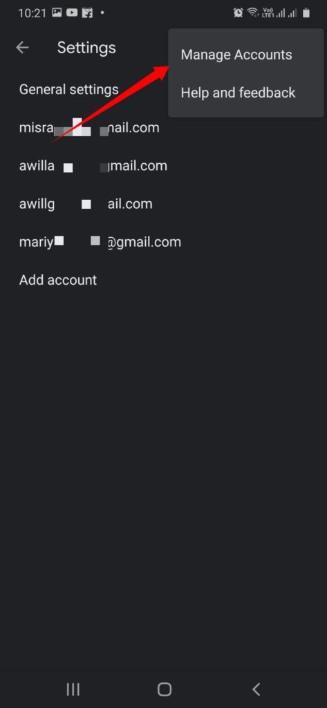 Manage Gmail accounts