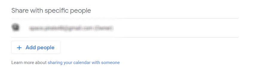 How to share a Google calendar  with specific people
