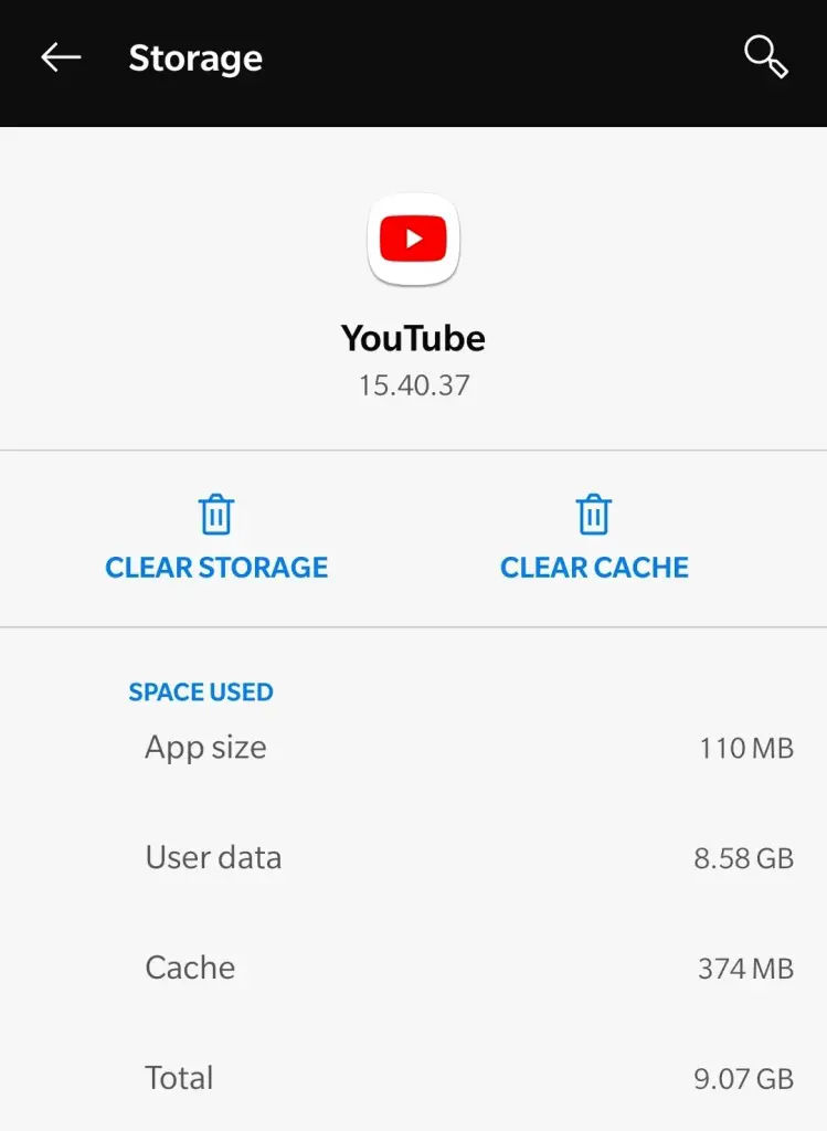 Clear cache