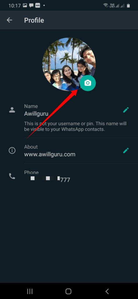 How to set a profile picture on WhatsApp?