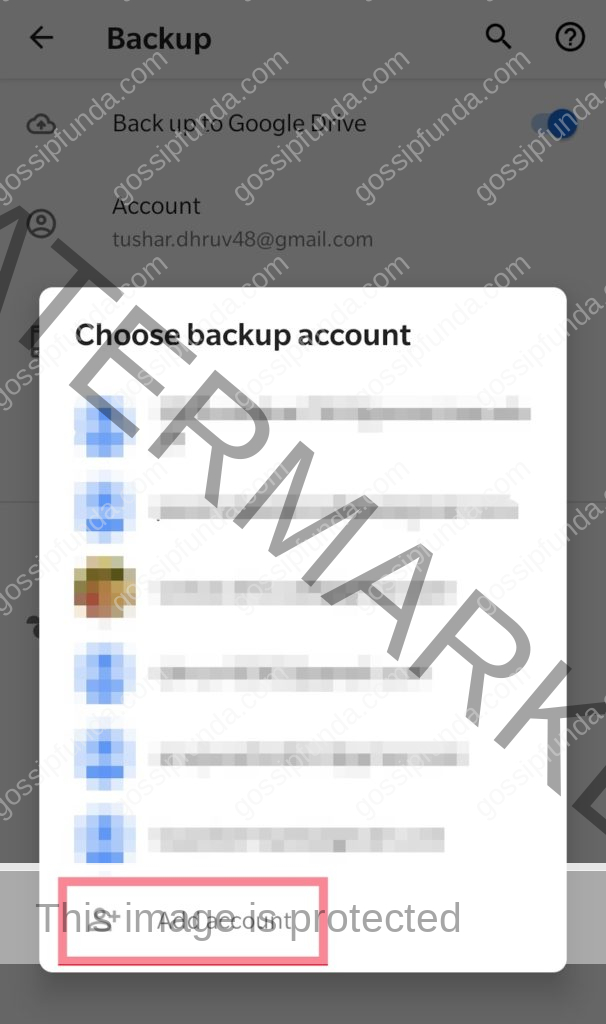 choose backup account