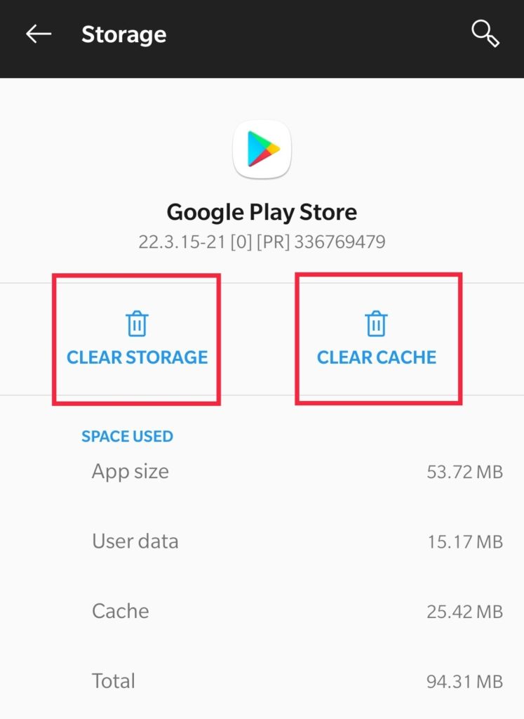 “Clear cache” and “Clear data"