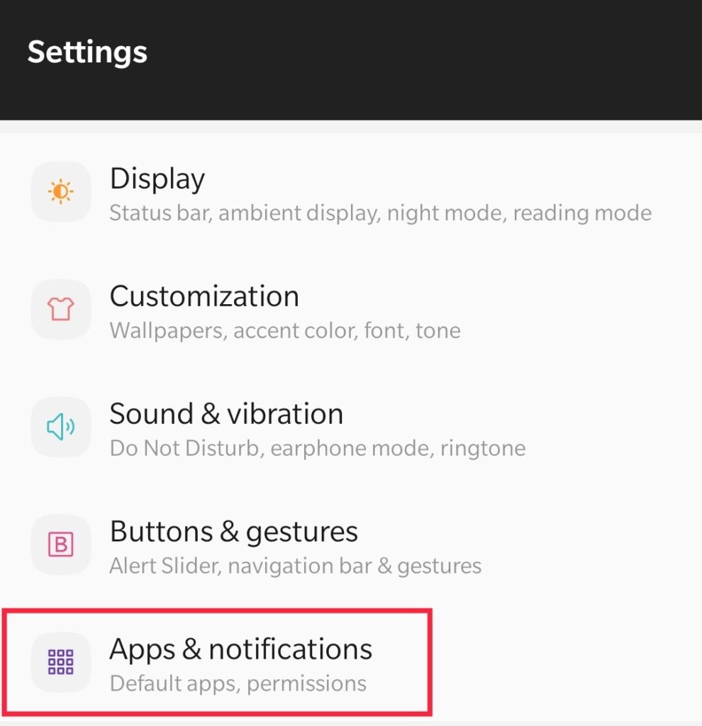 Apps and notifications