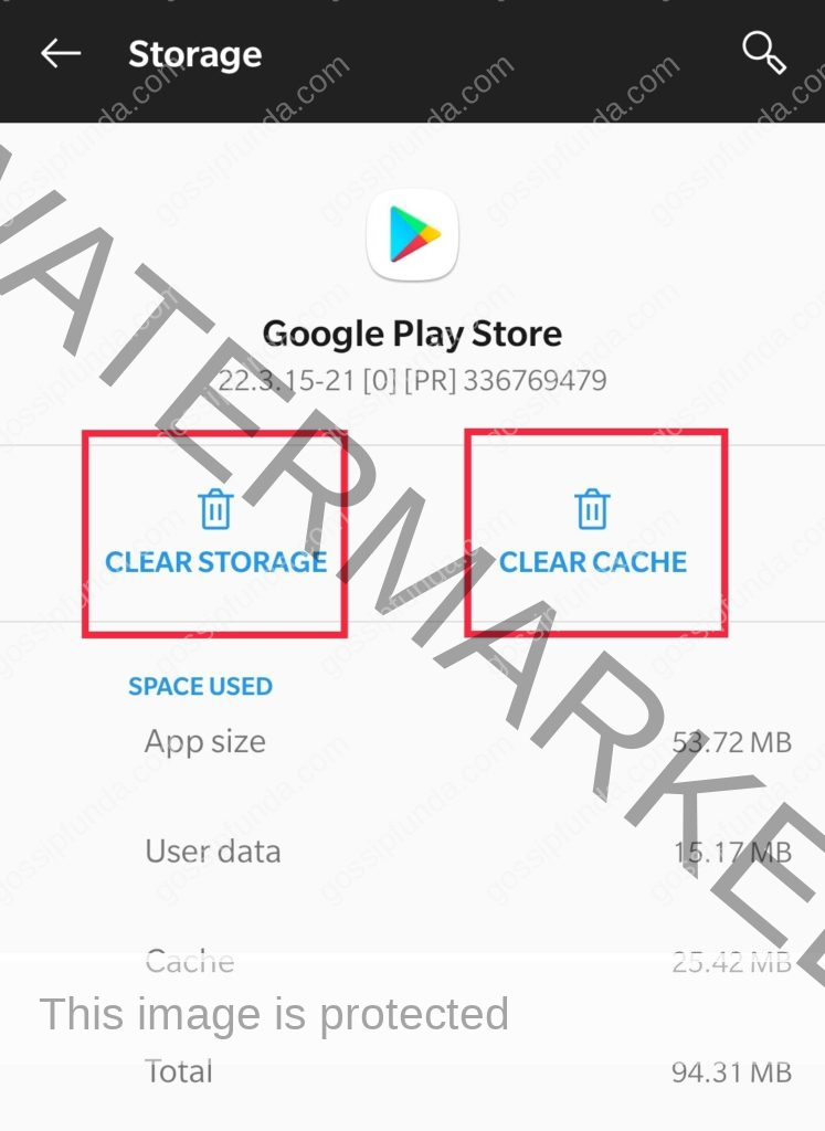 "Clear cache” and “Clear data” for Error code 960