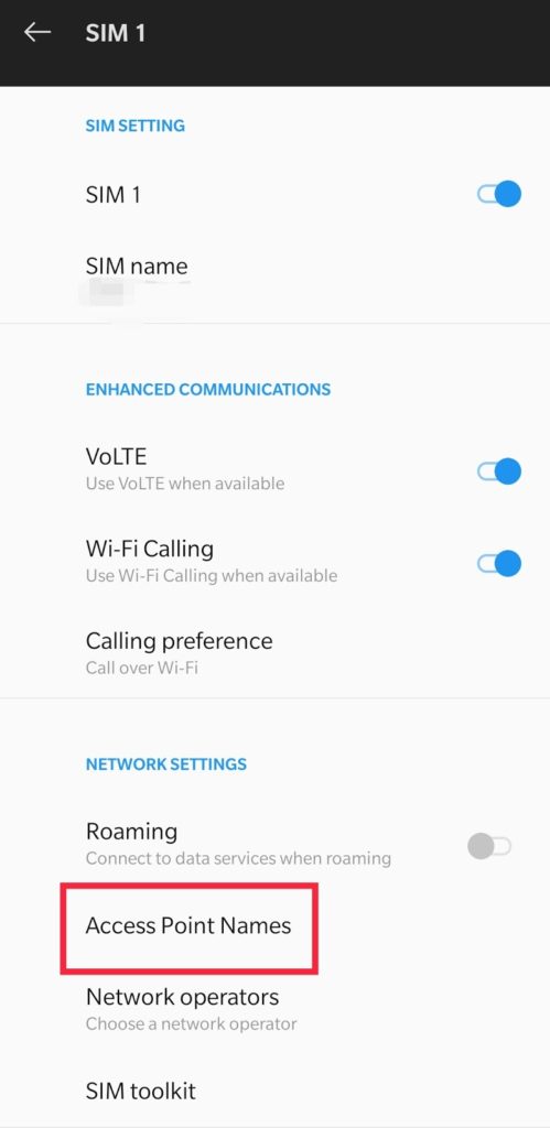 APN(Access Point Names)