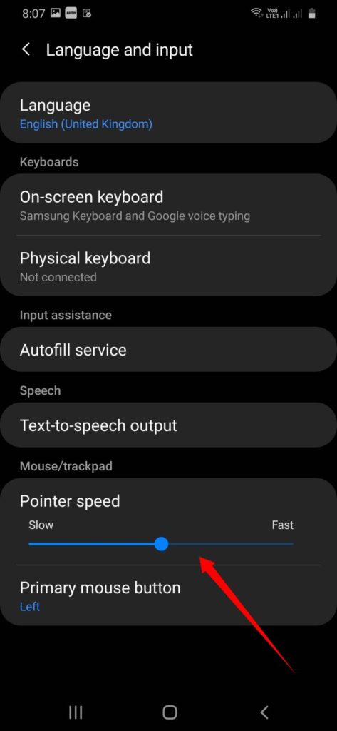 How to disable mouse acceleration on android