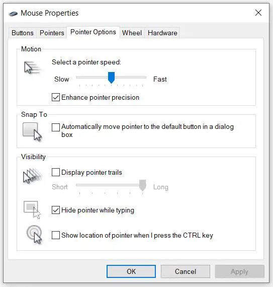 pointer options