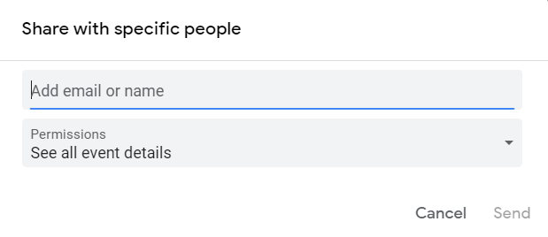 share a Google calendar  with specific people