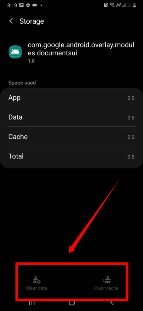 com.android.documentsui clear cache and data