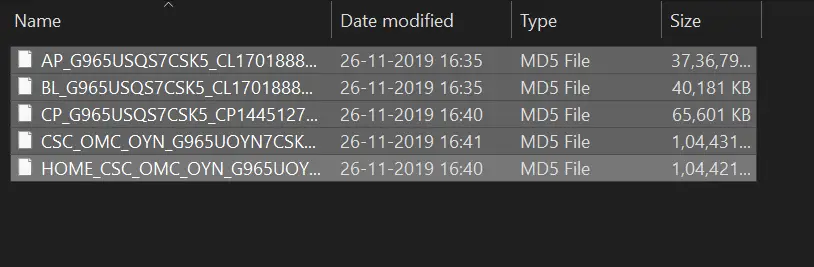 populate Odin with the firmware image