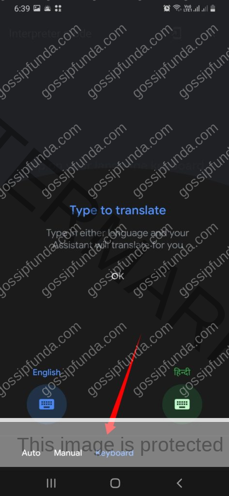 Google Assistant Interpreter Keyboard mode