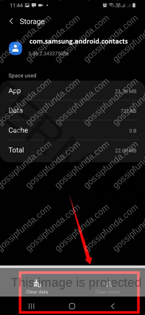 clear cache and clear data for all the contacts