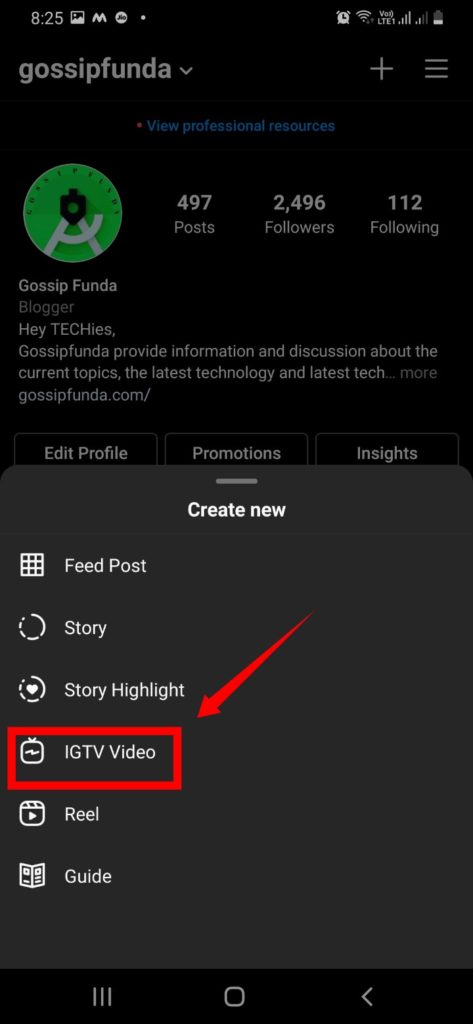 how to upload IGTV video on instagram