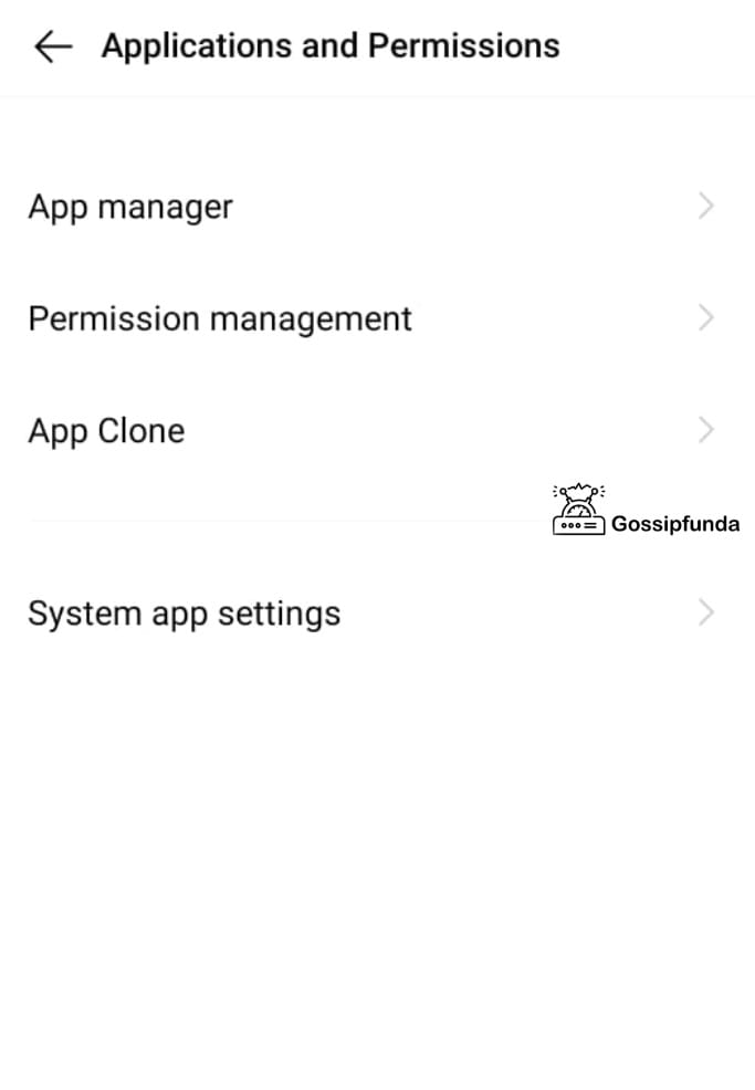 System app settings