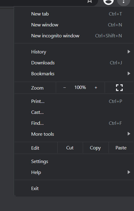 drop-down menu