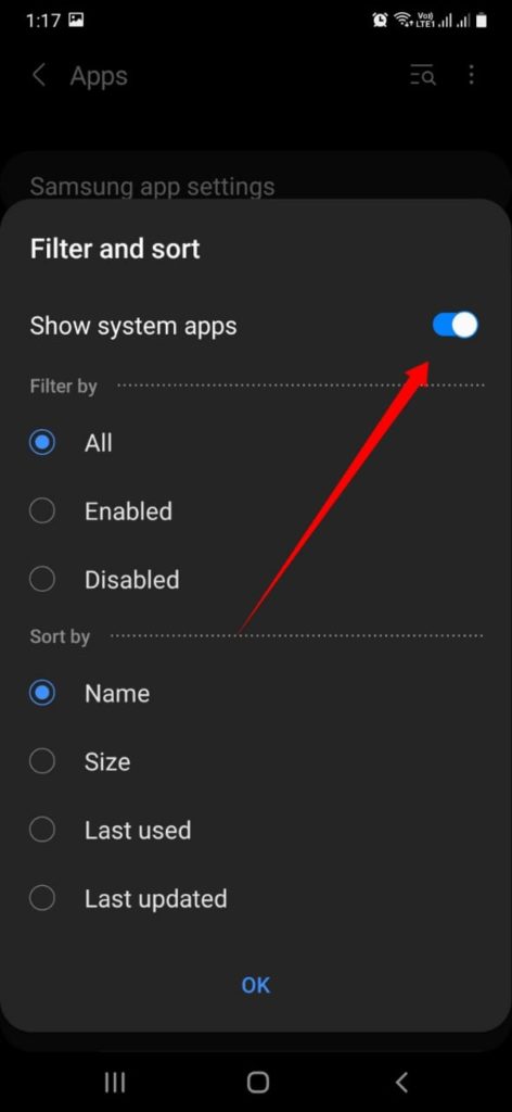  show system apps