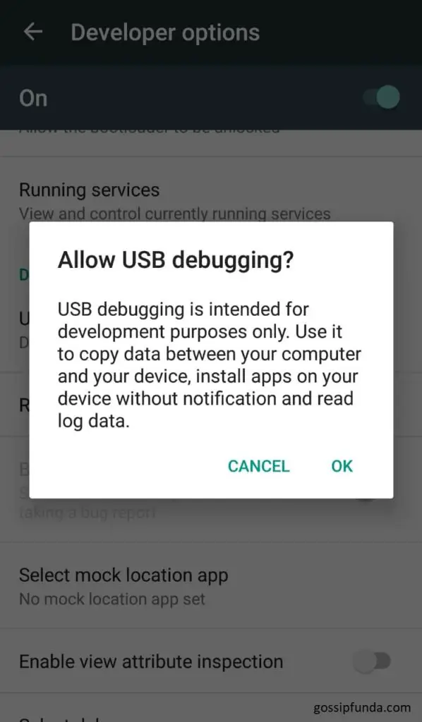 allow USB debugging