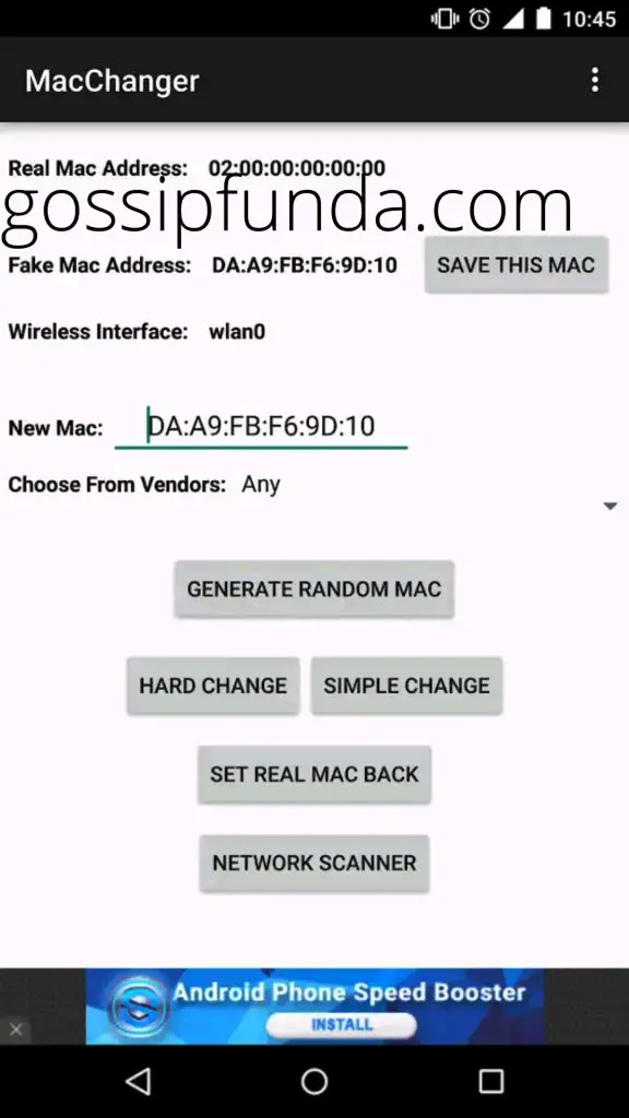 Change Mac Address Android